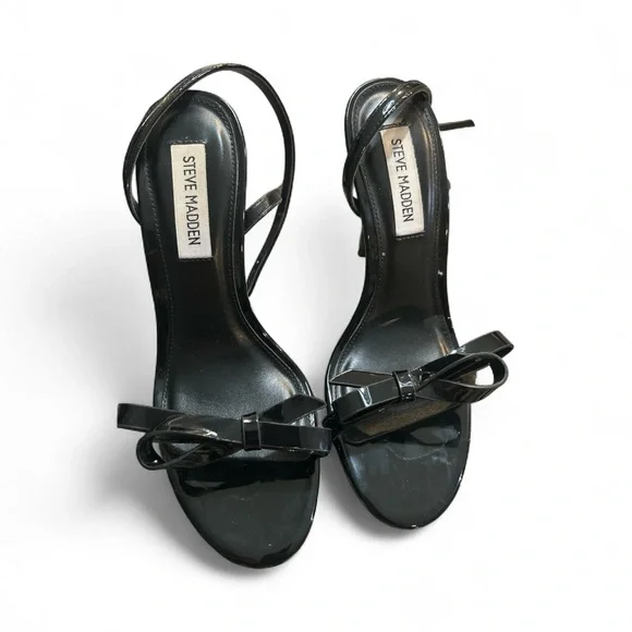 Steve Madden Glossy Black Stiletto Heels - Picture 3 of 3